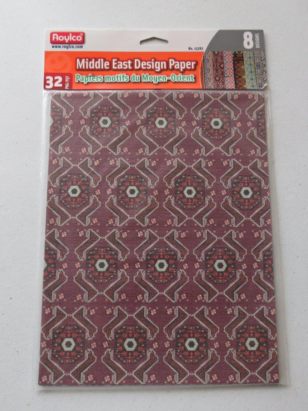 Roylco Middle East Design Textile Craft Paper 8 Designs R-15282 Discontinued